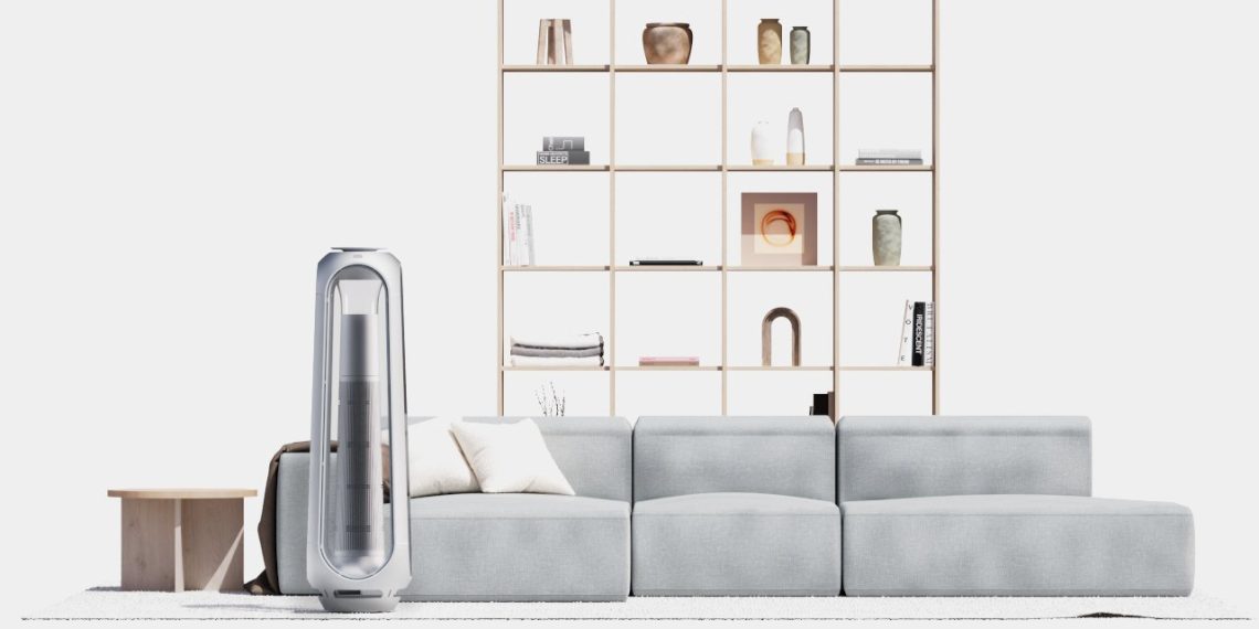 Le concept de purificateur d&rsquo;air visualise la pollution intérieure pour une meilleure visibilité.