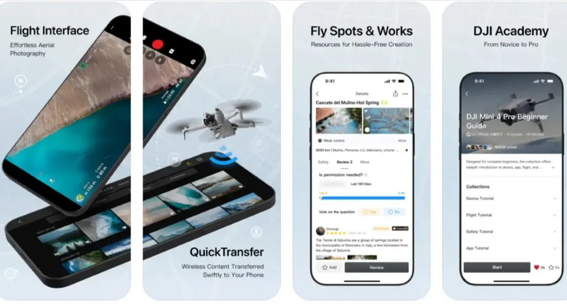 DJI Fly met à jour son application pour intégrer le nouveau drone Avata 360 et améliorer les performances de vol.