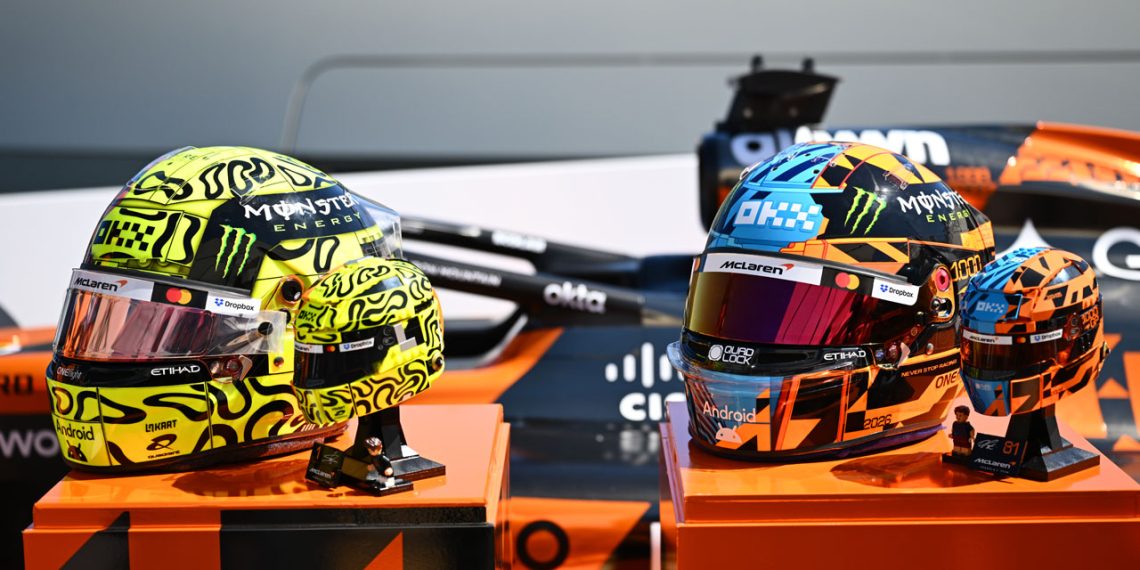 McLaren F1 Team fête son 1 000e départ en Grand Prix à Monaco avec Oscar, Lando et des casques LEGO iconiques - plare. McLaren F1 Team fête son 1 000e départ en Grand Prix à Monaco avec Oscar, Lando et des casques LEGO iconiques