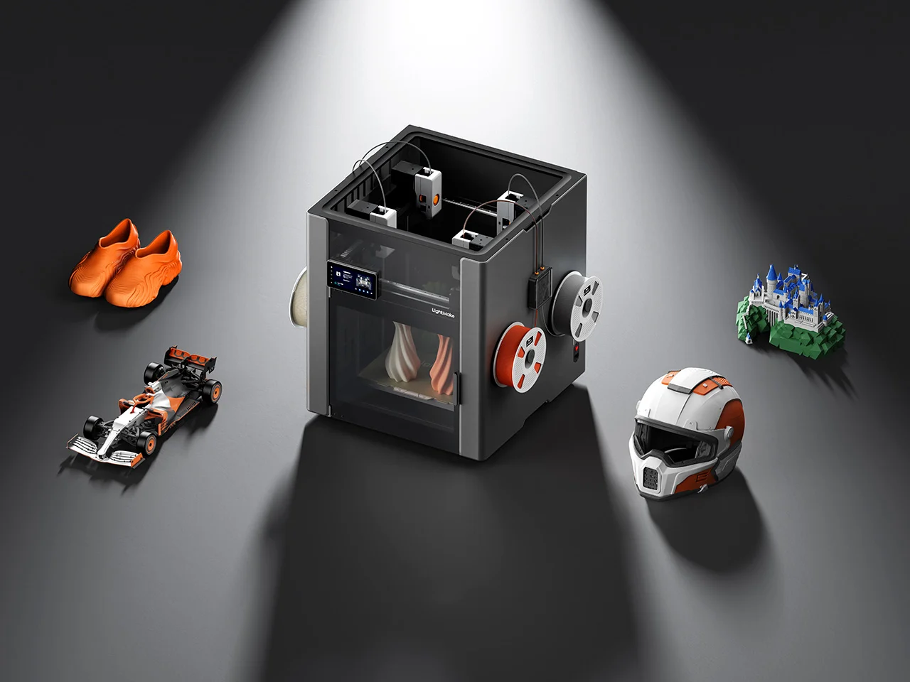 LightMake L4 : l’imprimante 3D de bureau à quatre têtes d’impression, sans courroies, ultra performante à 3 450 €