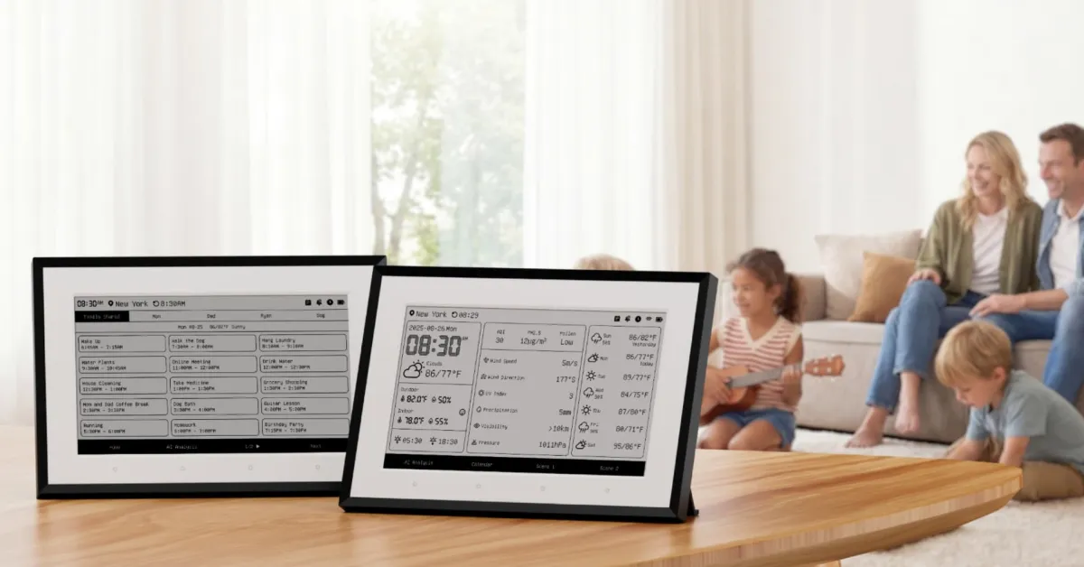 SwitchBot Weather Station pour Apple Home : station météo avec calendrier E-ink et tableau de bord climatique