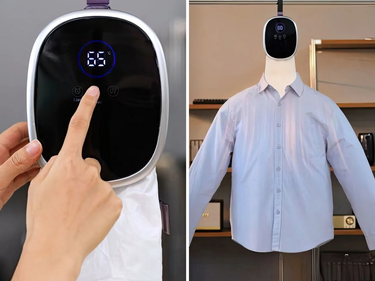 Ce gadget portable auto-repassant simplifie le repassage sans fer à repasser