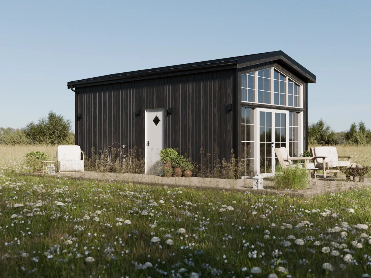 Cette tiny house scandinave troque ses roues pour 39 m² et un bureau dédié, l’habitat compact plus malin