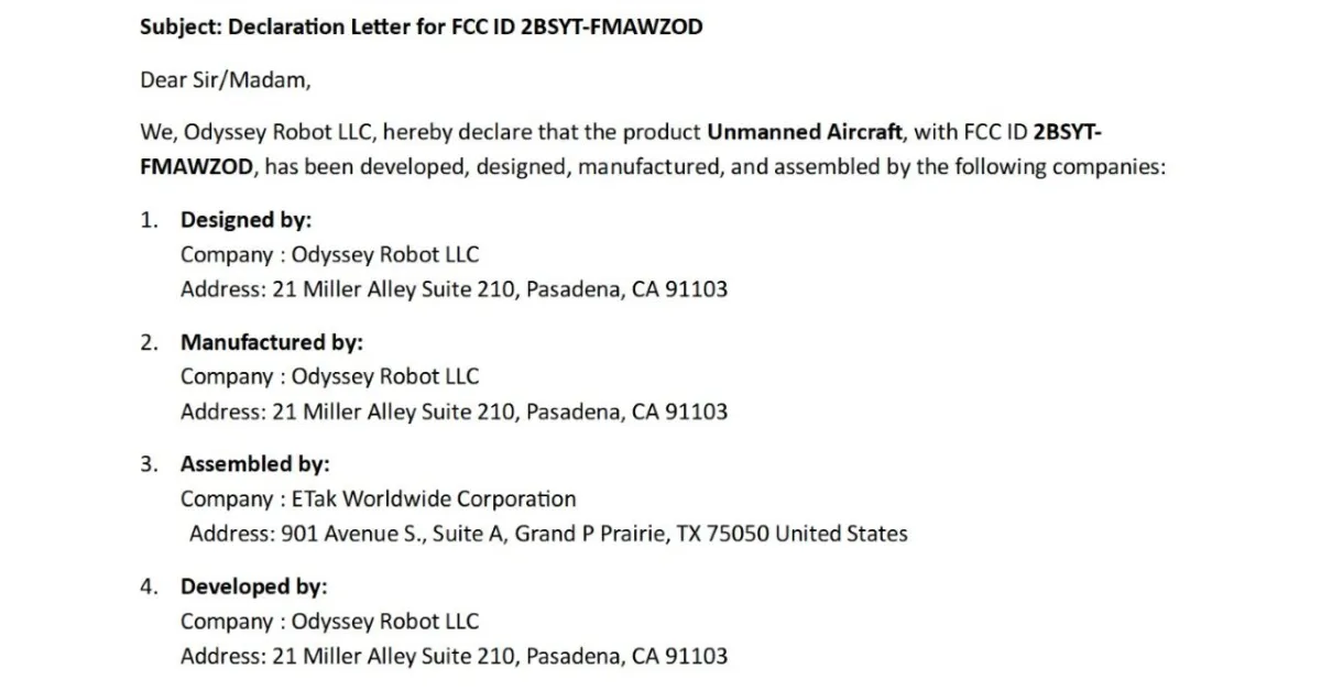 FCC accuse une société de drones liée à DJI de fausses allégations « made in America » - plare. FCC accuse une société de drones liée à DJI de fausses allégations « made in America »