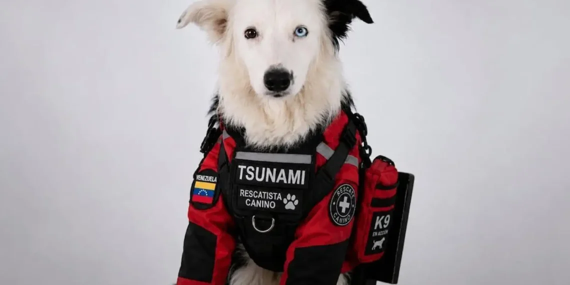 Perros rescatistas: héroes de esperanza entre los escombros del terremoto en Venezuela.