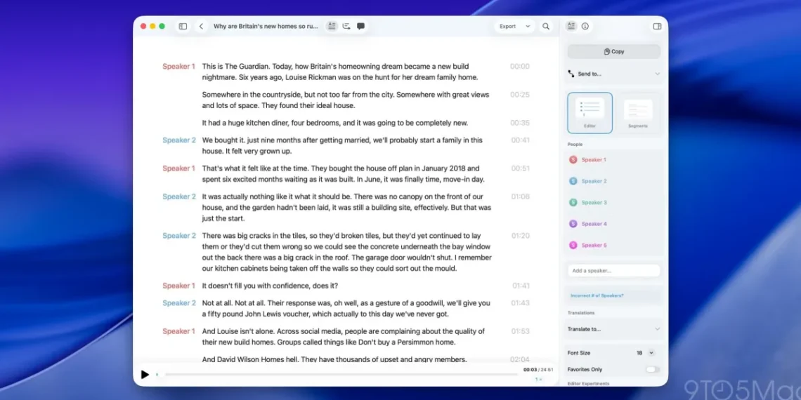 MacWhisper 14 améliore la transcription sur Mac avec un nouvel éditeur et des performances accélérées - plare. MacWhisper 14 améliore la transcription sur Mac avec un nouvel éditeur et des performances accélérées