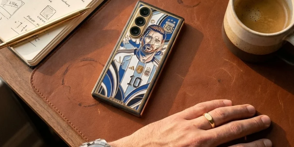 Samsung Galaxy Z Fold 8 Ultra à 11 500 euros avec Messi en or 24 carats : le smartphone pliable de luxe qui affole le web - plare. Samsung Galaxy Z Fold 8 Ultra à 11 500 euros avec Messi en or 24 carats : le smartphone pliable de luxe qui affole le web