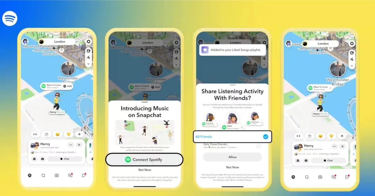 Snap Map se transforme en flux d’écoute Spotify en direct avec la nouvelle fonctionnalité Snapchat