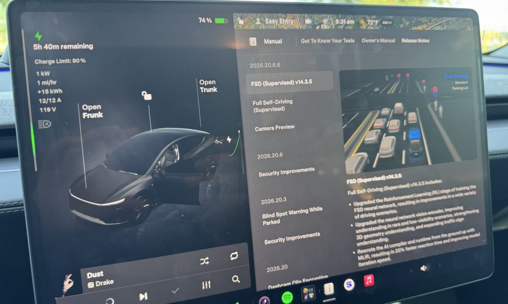 Tesla Full Self-Driving v14.3.5 : nouvelles fonctionnalités et premières performances prometteuses