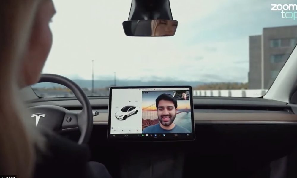 Tesla déploie la visioconférence embarquée avec Google Meet, Teams et d&rsquo;autres plateformes