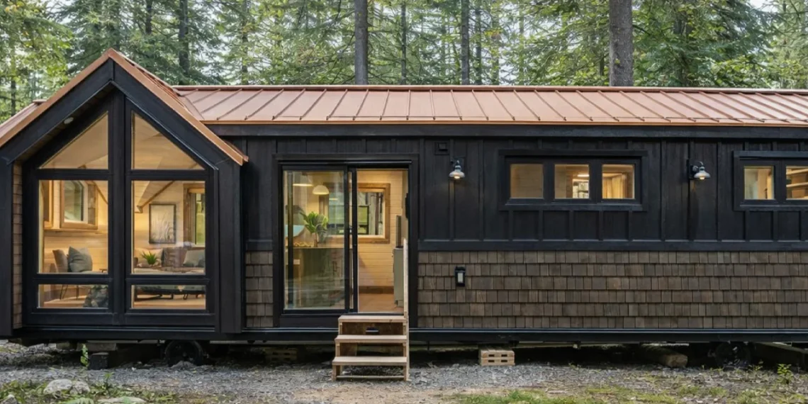 Cette tiny house canadienne de 492 pieds carrés avec entrée vestiaire et baignoire n’a aucune excuse