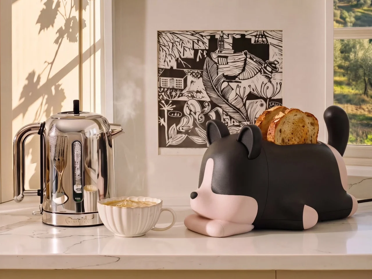 Un grille-pain en forme de corgi endormi qui fait craquer les fans de déco originale